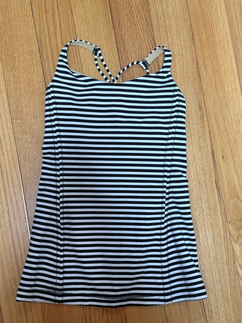 lululemon athletica Black and White Striped Tank Top